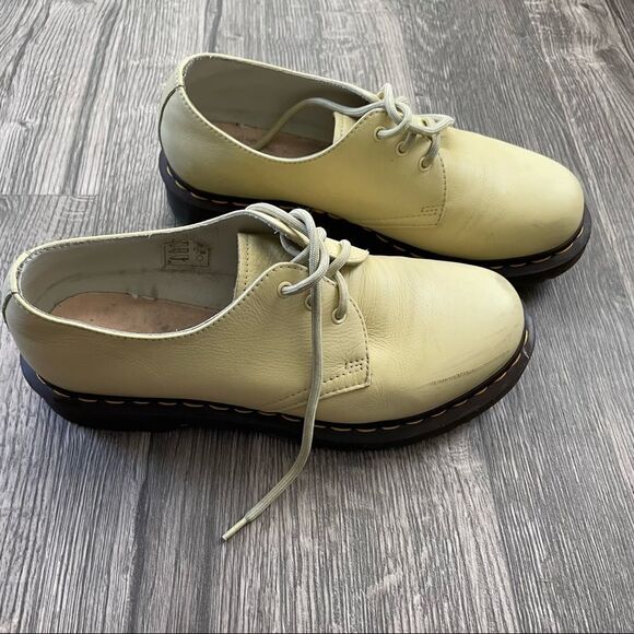 Dr. Martens Shoes 1461 Pastel Yellow Virginia Leather Oxford - Picture 11 of 16
